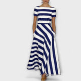 Janell - stribet maxikjole