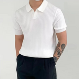 Esben - Elegant ribbetrukket poloshirt