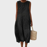 Kirsten - Bomuldskjole med Subtil Struktur