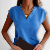 Vigga - Kvinde V-hals sommertop med løse ærmer