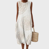 Kirsten - Bomuldskjole med Subtil Struktur