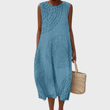 Kirsten - Bomuldskjole med Subtil Struktur