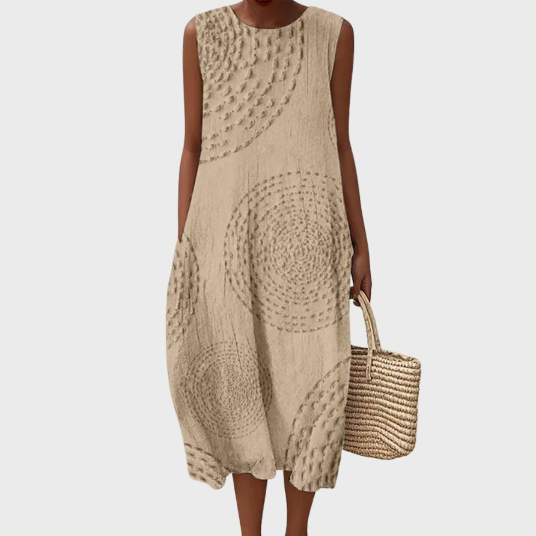 Kirsten - Bomuldskjole med Subtil Struktur