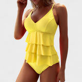 Lia – Enkeltbadedragt med elegante flæser