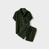 Christian - Minimalist kordurysæt med shorts og skjorte