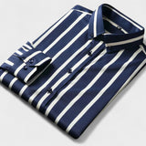 Oskar - Aftenkasual rygstribet skjorte til mænd