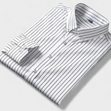 Oskar - Aftenkasual rygstribet skjorte til mænd