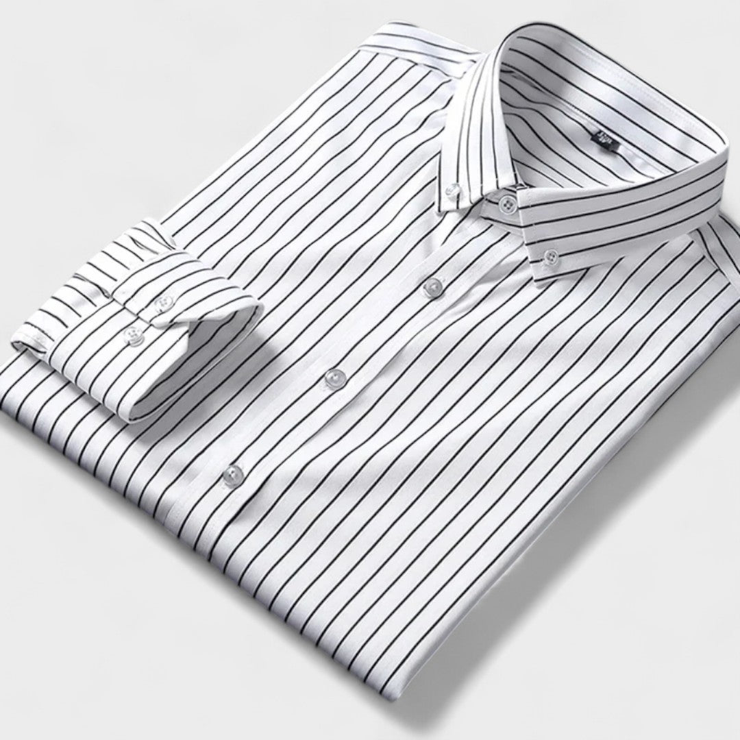 Oskar - Aftenkasual rygstribet skjorte til mænd
