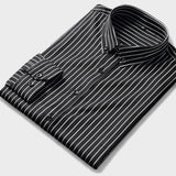 Oskar - Aftenkasual rygstribet skjorte til mænd