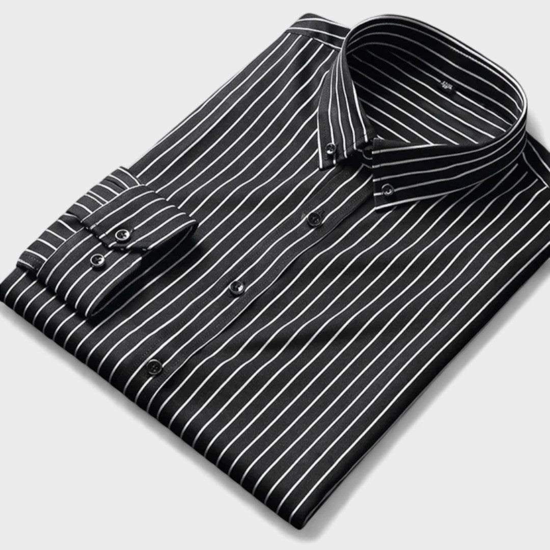 Oskar - Aftenkasual rygstribet skjorte til mænd