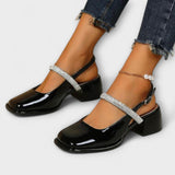 Celandra - Mary Janes med glitrende remme og blokhæl